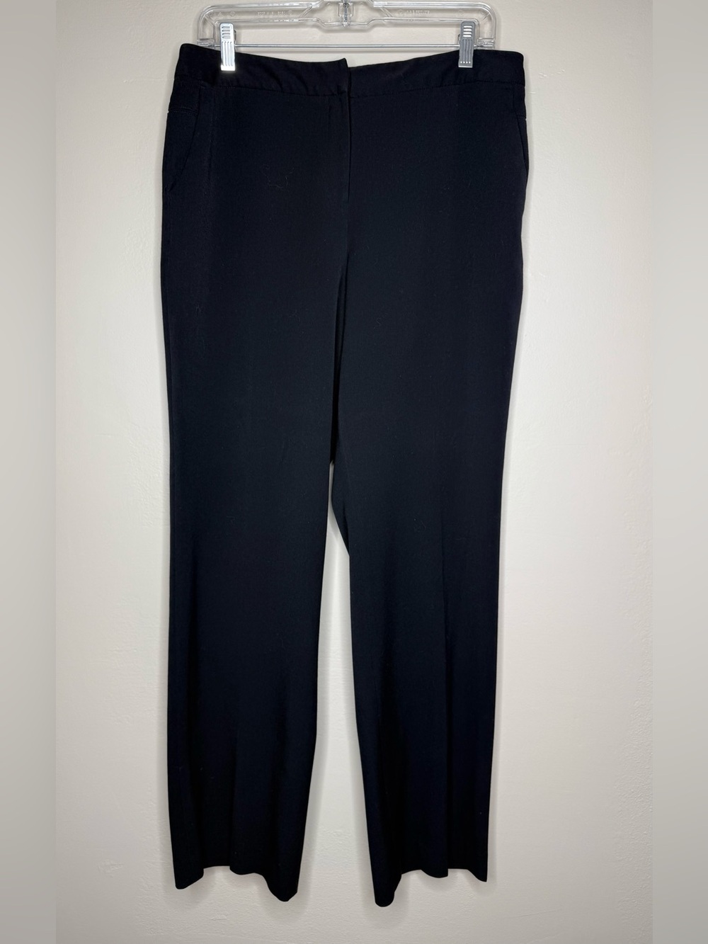 Rafaella Black Straight-Leg Dress Pants Pockets Size 12